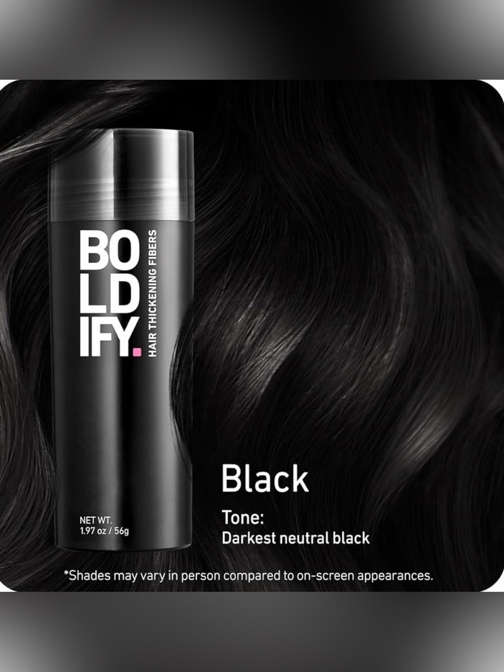 Boldify Hair Thickening Fibers - Black